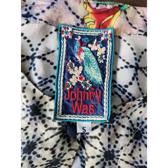 Johnny Was 100% Silk Geometric Floral Print Tunic Size Small Boho Ethnic Resort - Picture 4 of 7